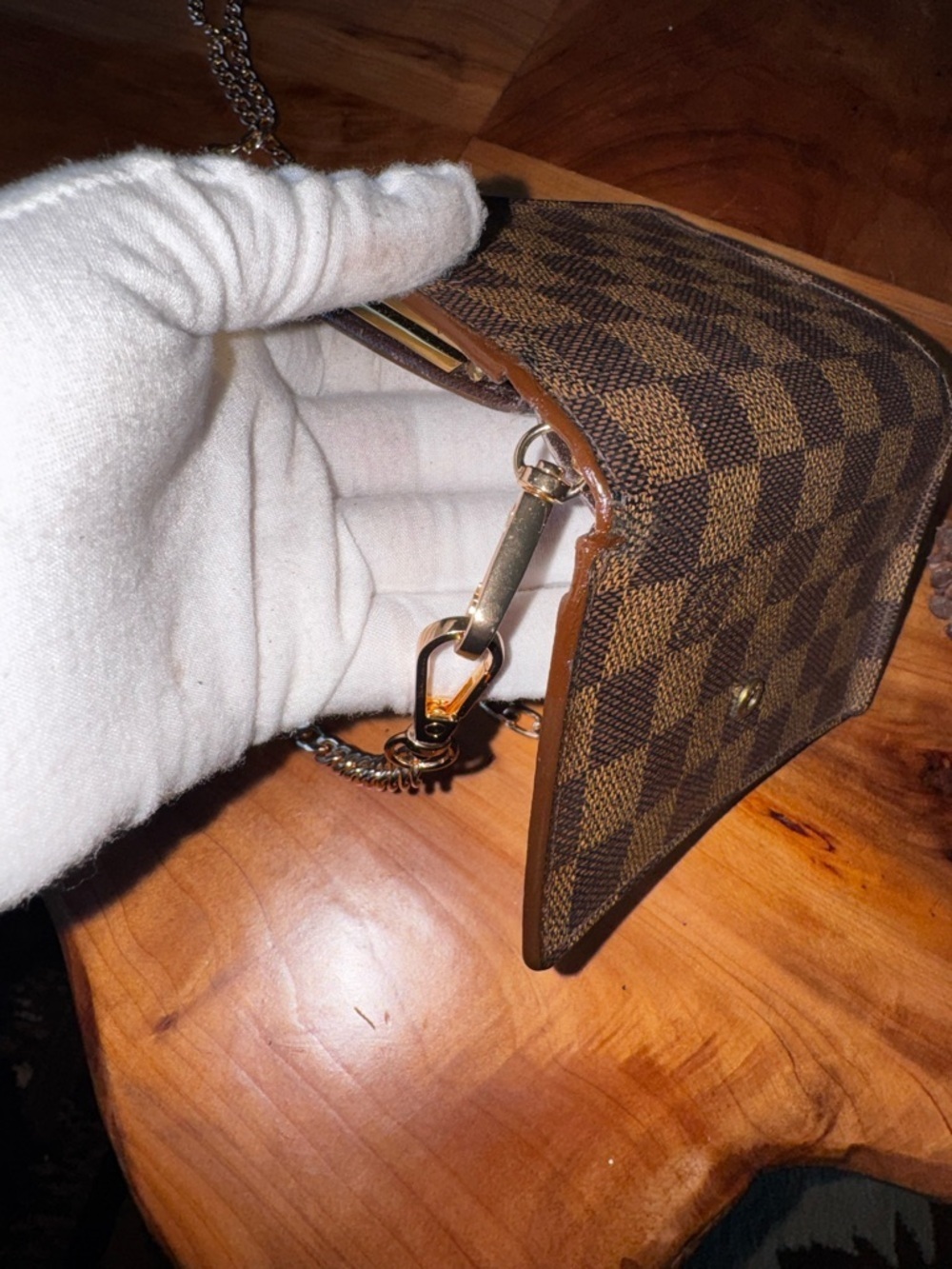 Louis Vuitton French compact wallet kiss Lock vintage 2001 brown generic chain - Picture 12 of 17